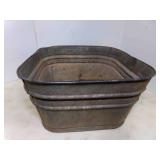 Square Galvanized Metal Tub w/Drain Hole