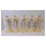 5 White Iron Single Flower Shape Candlestick