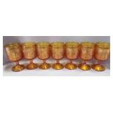 7 Indiana Tiara Amber Glass Sandwich Pattern