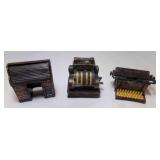 3 Die Cast Metal Pencil Sharpeners - Remington