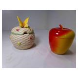 Small Lidded Bowl w/Butterfly on Top Woven Basket