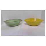 2 Frankoma Pottery Serving Bowls- Prairie Green