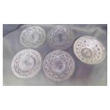 4 Imperial Glass Cape Cod Clear Salad Plates