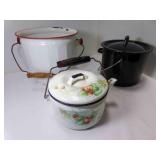 Black w/White Speckles Cowboy Campfire Cooking Pot