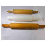 Plastic Fill-N-Chill Rolling Pin & 2 Wood Rolling
