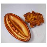 Gregory Pottery Football Shaped Ashtray & Hand
