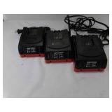 3 20V Class 2 Bauer Rapid Battery Chargers