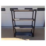 Grey & Black 4-Shelf Plastic Collapsable Shelf