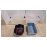 3 Sterilite Tubs 1 W/Lid, Light Blue Drawer Set