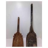 2 Vintage Heavy Duty Metal Coal Ash Shovels
