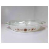 Pyrex 1ï¿½ Quart Brown Town & Country Divided