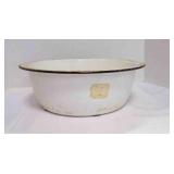 Enamelware Wash Tub Basin 15" Round Pan