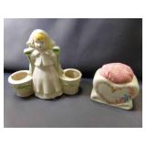 1989 House Of Lloyd Porcelain Heart Pin Cushion