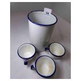 Enamelware Water Irrigator Medical Hospital