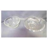 Clear Glass Mixing Bowl W/Floral Pattern Bowl