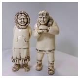 Vintage Alaskan Porcelain Figurine Set Inuit