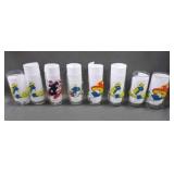 8 1982 Smurf Collectible Drinking Glasses