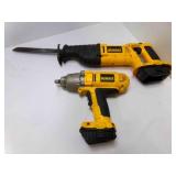 2 DeWalt Battery Powered Power Tools UNTESTED