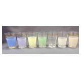 7 Liquor Shot Glasses Hand Painted Delicate