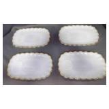4 Anchor Hocking Fire King Milk Glass Snack Plate