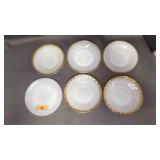 6 Fire King Oven Ware Milk Glass Saucer