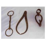 Horse Bridal Bit, wood Butter Paddle, Hitching