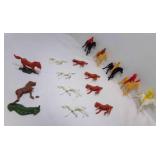Plastic Cowboy & Indians & Plastic Horses 2 Stands