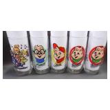 5 1985 Alvin & The Chipmunks & Chipettes Glasses