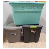 3 Large Sterilite Totes W/Lids