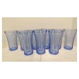 9 Indiana Glass Recollection Blue Tumblers