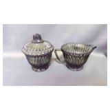 Libbey Glass Co Creamer/Sugar Starburst, Gray