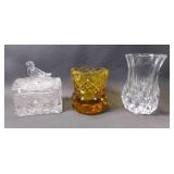 Westmoreland Amber Glass Toothpick Holder -