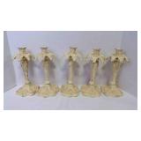5 White Iron Single Flower Shape Candlestick