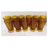 11 Indian Glass Whitehall Cubist Amber Glasses