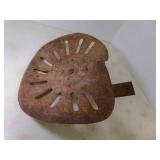 Antique Cast Iron Tractor Seat Old Rusty Weathered