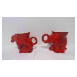 1976 Red Frankoma GOP Elephant Political Mug