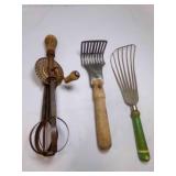 3 Antique Kitchen Utensils - Rapid Potato Masher