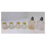 I W Rice Co Clear Glass w/Tulip Design Salt/Pepper