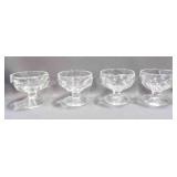4 Federal Clear Glass Pedestal Sherbet Cups