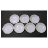 7 Fire King White Milk Glass Saucer With A Swirl