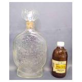 Schenley Glass Liquor Decanter, Empty Brown Derby