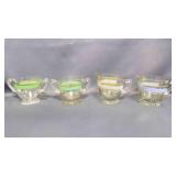 4 Barlett-Collins Glass 2 Creamers, 2 Sugars