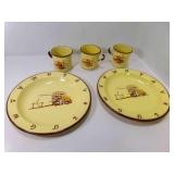 2 Plates & 3 Cups of Monterrey Western Ware