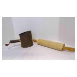 Vintage Hand Cranked Flour Sifter & wood