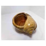 Porcelain Conch Shell Planter Tri-Tone Brown