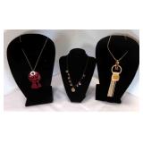 3 Fashion Jewelry Necklaces 2 are Long w/Tassels