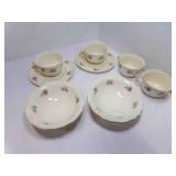 Homer Laughlin Tea Rose Design - 4 Berry Bowls
