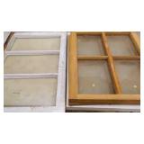 3 Unfinished wood Barn Sash Windows