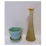 Mccoy Aqua Flower Pot, Anchor Hocking "Stars