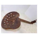 Antique Cast Iron Tractor Seat Old Rusty Weathered